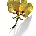 Gold, enamel <b>and</b> diamond orchid brooch, <b>Tiffany</b> & <b>Co</b>., designed by Paulding Farnham