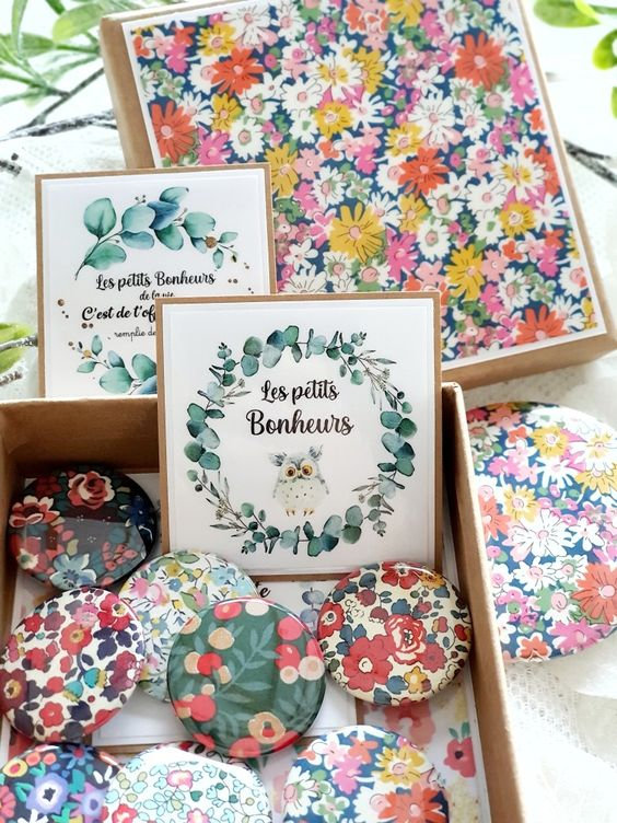 badges tissu liberty