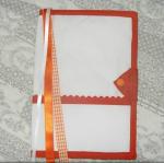 Protége carnet de santé à broder MATELASSE CONTOUR ORANGE