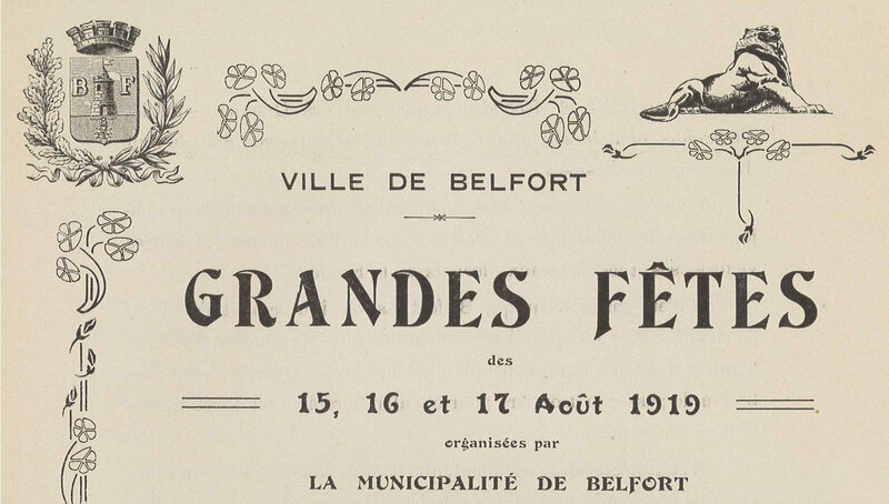 Programme officiel Fêtes patriotiques 1919 p1R