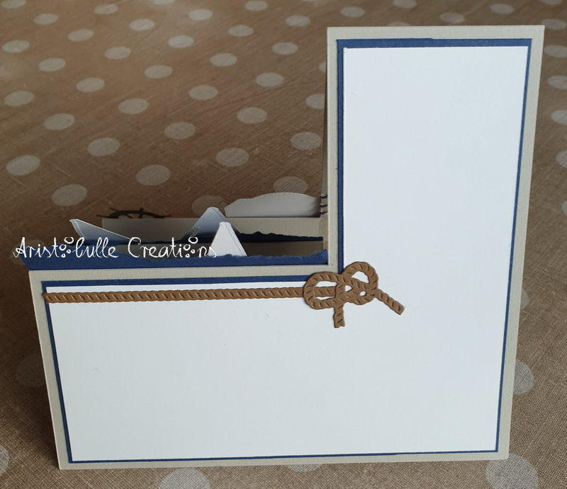 Carte escalier anniversaire phare et bateaux - verso message