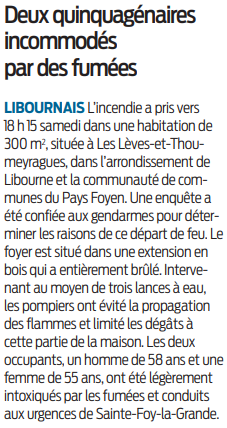 2022 03 28 SO Deux quinquagénaires incommodés par des fumées