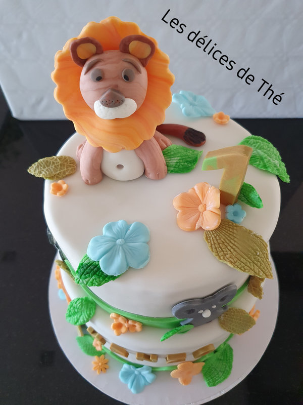 Cake design jungle génoise ganache praliné 20 08 21 (28)