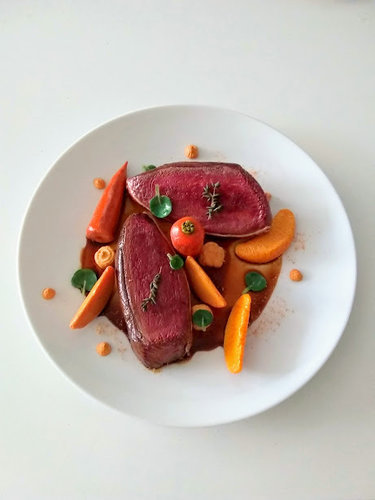 Magret de canard à l'orange factice