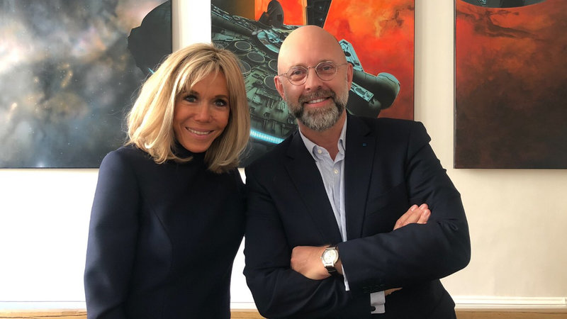 Frédéric Fougerat et Brigitte Macron