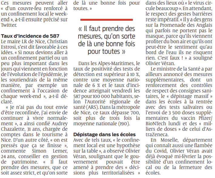 2021 02 21 SO Nice sous la menace d'un confinement partiel2