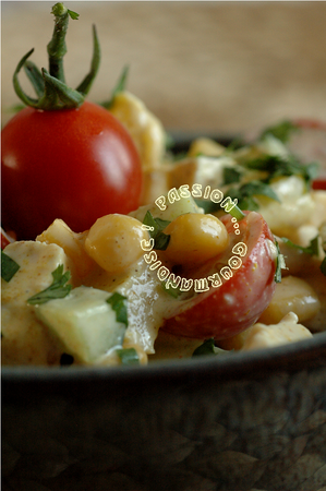 Salade_poulet__ananas__mais__concombre__tomate__curry__coriandre_3
