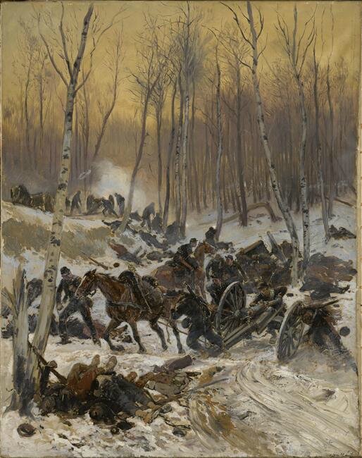 Detaille, Combat d'artillerie dans un bois lors du siège de Paris