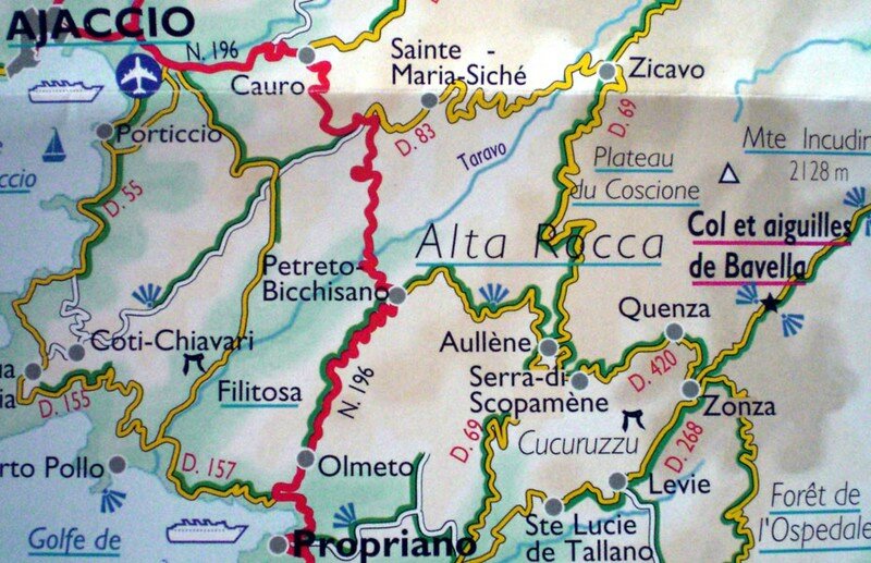 Carte Alta-Rocca - Zonza - Aiguilles de Bavella