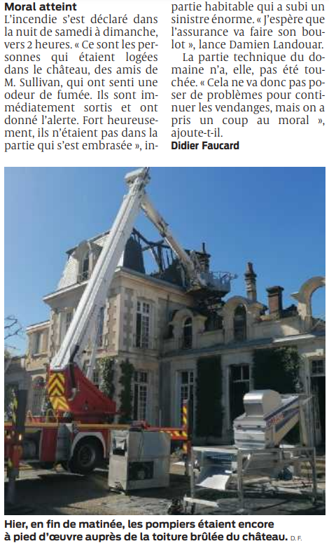 2022 09 12 SO Fronsac un incendie a détruit une partie du château Gaby2
