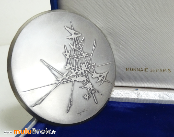 MEDAILLE-ARGENT-ELF-GABON-1979-muluBrok-3-Brocante-Antique