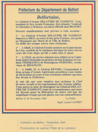 CPM Annonce visite de De Lattre 1 déc 1944