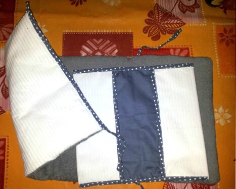 Matelas à langer et pochette à couches velours blanc
