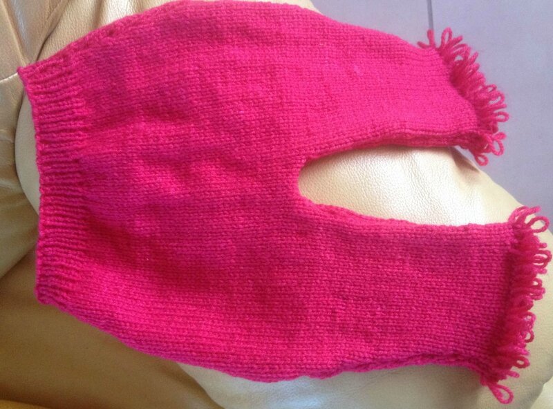 pantalon bébé rose tricotage 11 oct 14