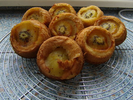 Moelleux kiwis parfum orange/canelle et son coulis chocolat recettes dessert Muffin aux pépites de chocolat avec son coulis orange