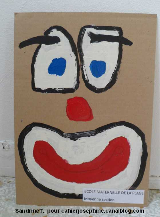 Ecole de la Plage RCM clowns peints sur gds cartons 04