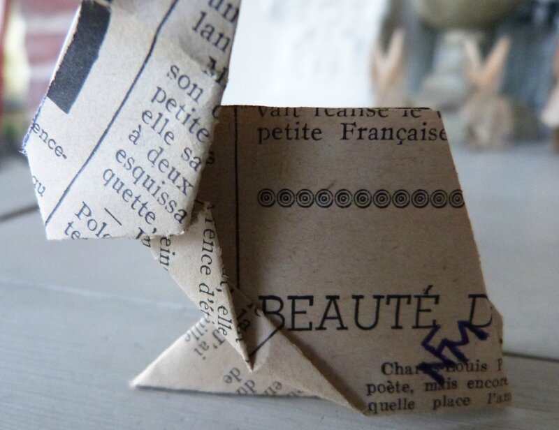 Lapin origami papier ancien (32)