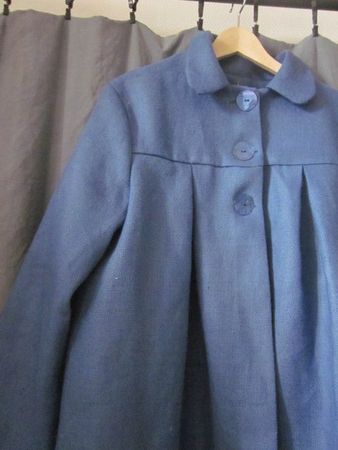 manteau d'été bicolore en lin bleu france et noir (19)