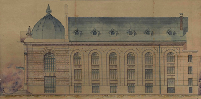 Salle des fêtes Projet construction Façade latérale 2Fi-419