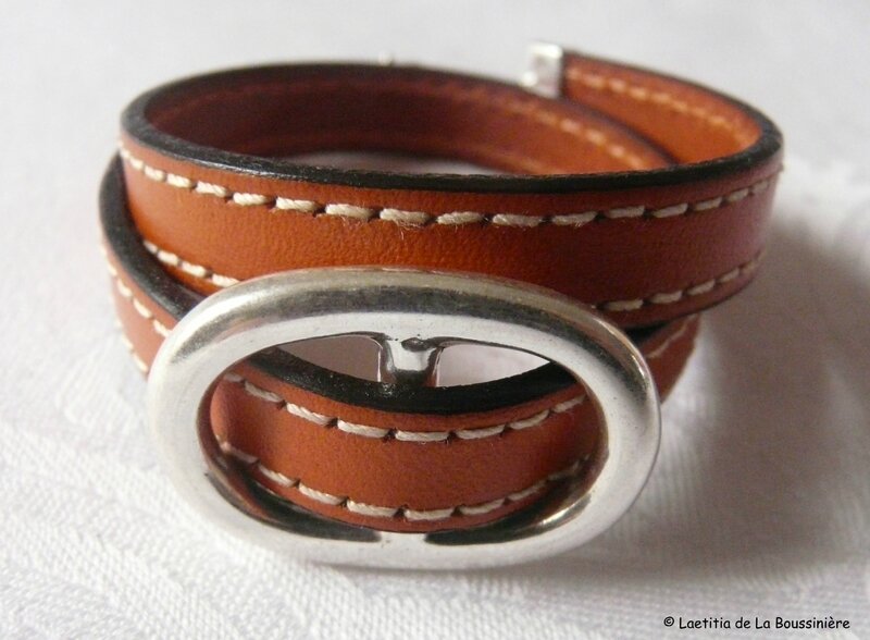 Bracelet double Grain de Café (orange)
