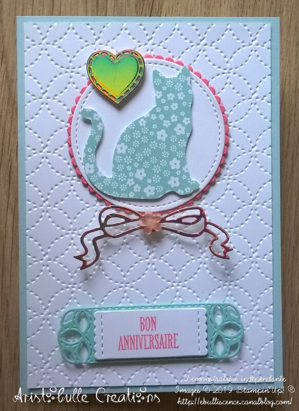 Carte anniversaire chat quilt - 19 fév 19