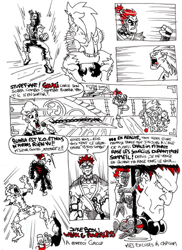 Alrik BlogBD dans ma caboche humour dessin comics cinéma manga jeux vidéos Street Fighter Akuma Gouki Blanka 15 hits combo Dhalsim