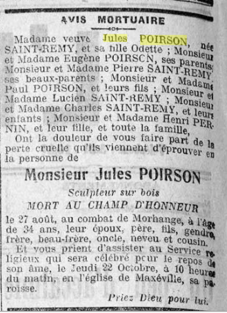 Poirson avis décès