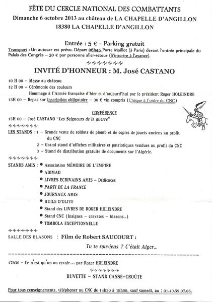 Fête du cercle national des combattants