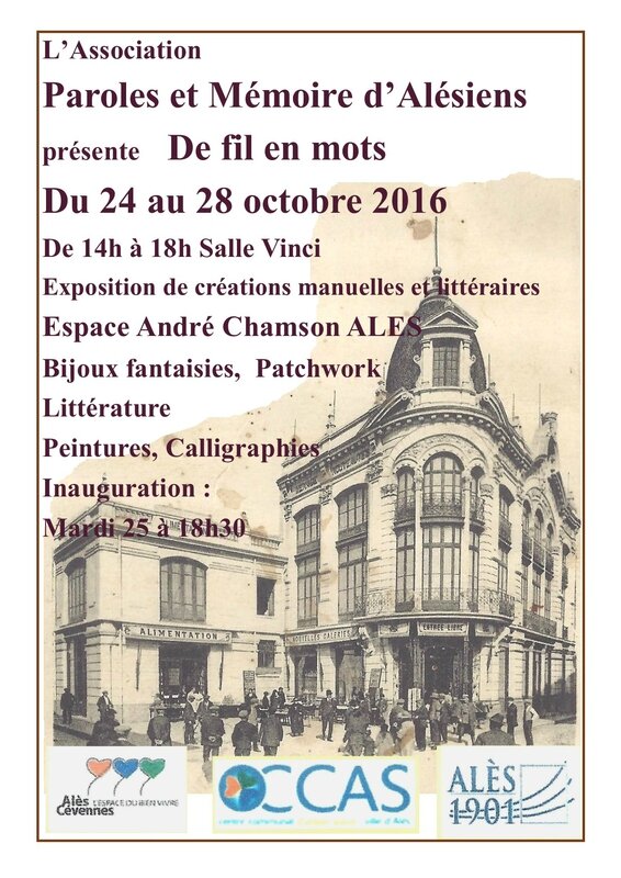 affiche 2016 expo Paroles et mémoires d'alésiens avec cartes d'alais