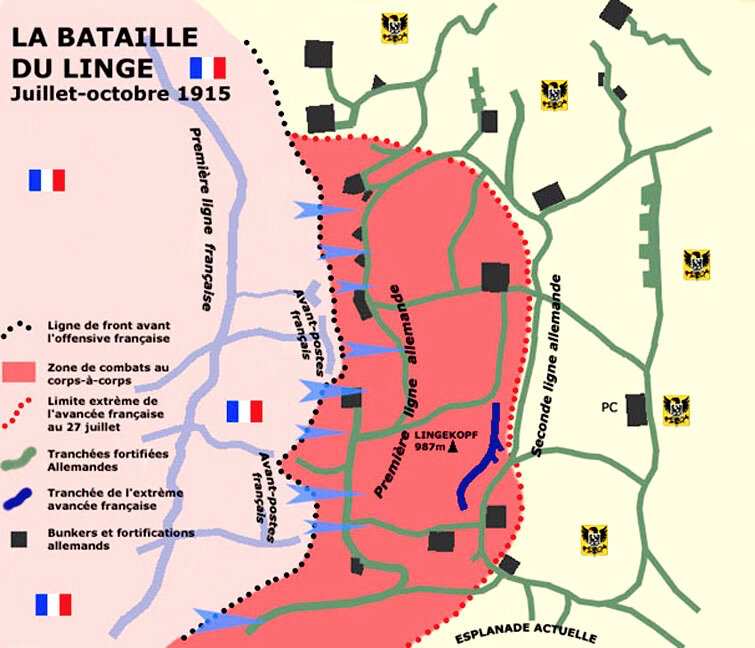 bataille du Linge, juillet-oct 1915, carte