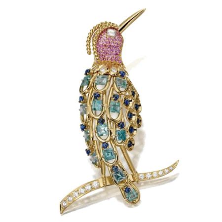 Aquamarine, sapphire and diamond bird brooch, Aletto Brothers - Eloge ...