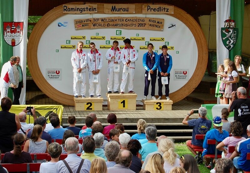CANOË KAYAK COLLIGNON GRÉHAN CHAMPIONS DU MONDE JUNIORS podium large