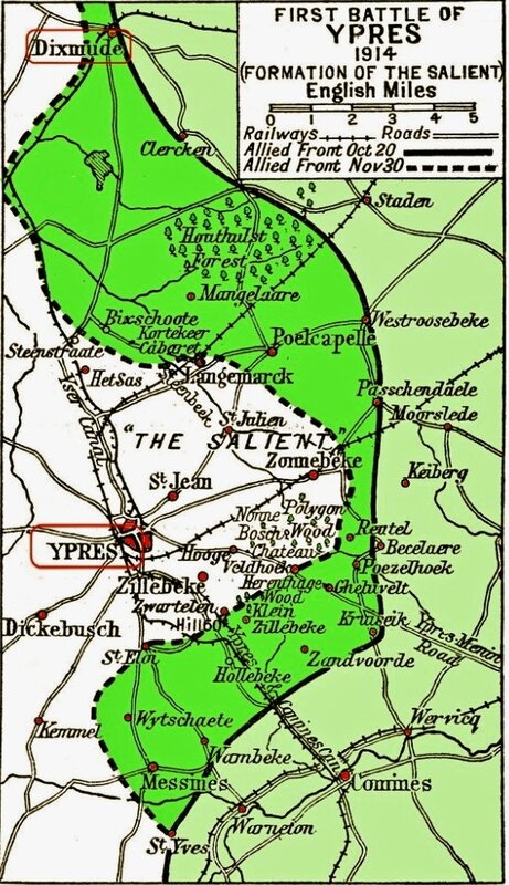 carte terrain gagné par All nov 1914