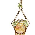 An Art Nouveau enamel, diamond and pearl pendent necklace, by <b>Henri</b> <b>Vever</b>