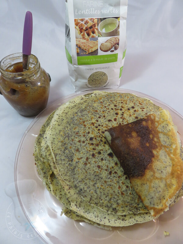 Crêpes à la farine de lentilles vertes