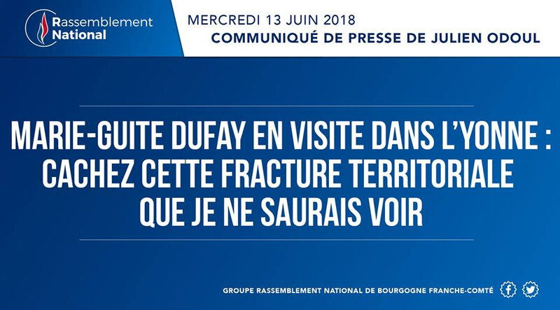 Marie-Guite Dufay en visite dans l’Yonne : cachez cette fracture territoriale que je ne saurais voir Communiqué du 13 juin 2018
