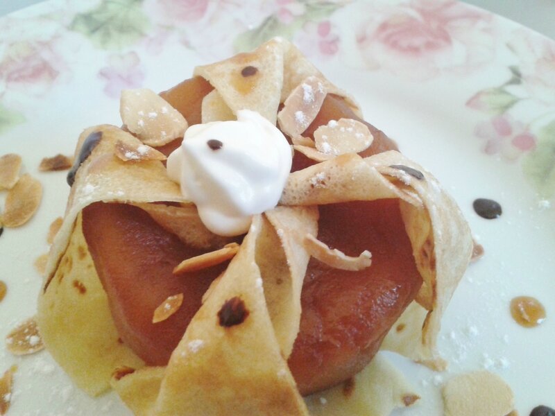 crêpes aux pommes caramélisées au four (du chef Custos)