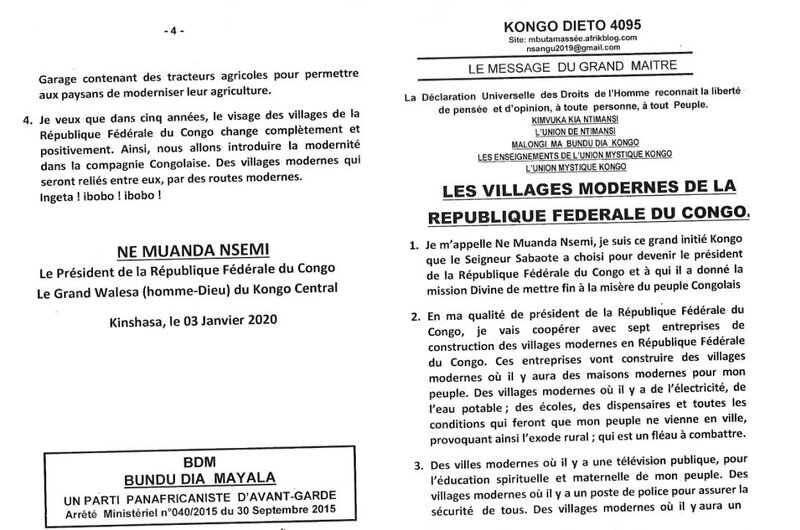 LES VILLAGES MODERNES DE LA REPUBLIQUE FEDERALE DU CONGO a