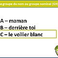 Leçon active - TBI-VPI-TNI-ENI - <b>Grammaire</b> - Le GN ou groupe nominal ou groupe du nom