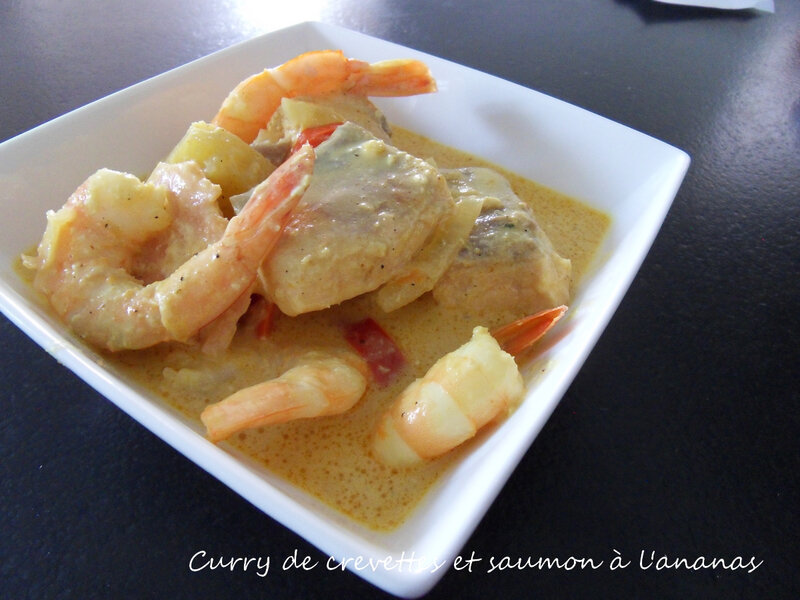 Curry de crevettes et saumon à l'ananas1
