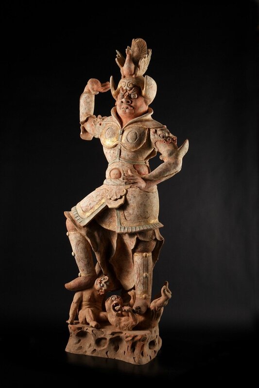 Rare Large Pottery Figure of a Lokapāla, China, Tang Dynasty (618 - 907)