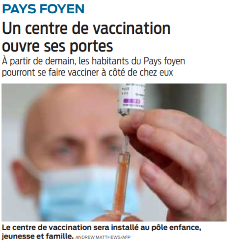 2021 02 25 SO Pays Foyen Un centre de vaccination ouvre ses portes