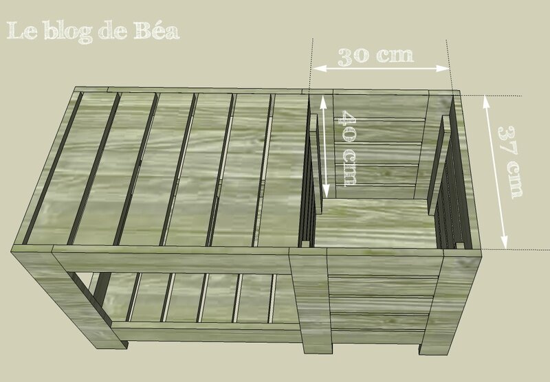 Table basse en bois de palette avec coffre de rangement