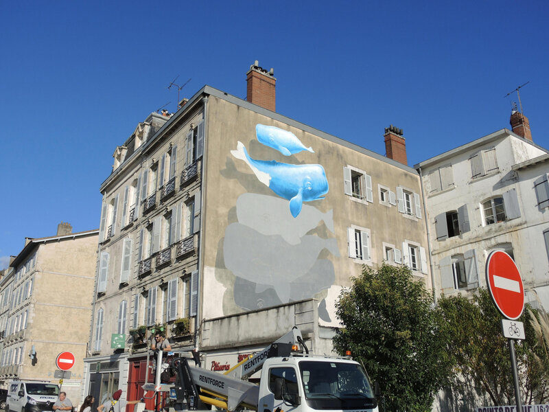 Bayonne, Festival Street art Points de vue 2019, fresque NEVERCREW, prépa