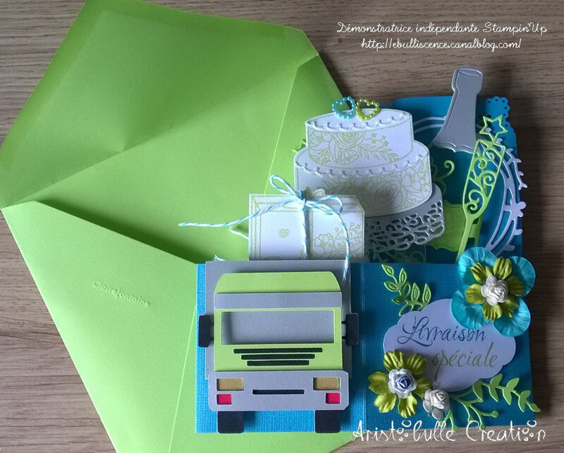 Carte mariage camion - pliée