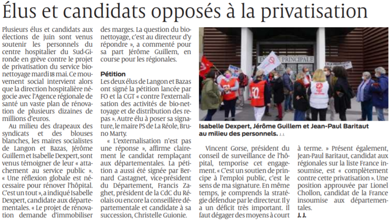 2021 05 19 SO Elus et candidats opposés à la privatisation