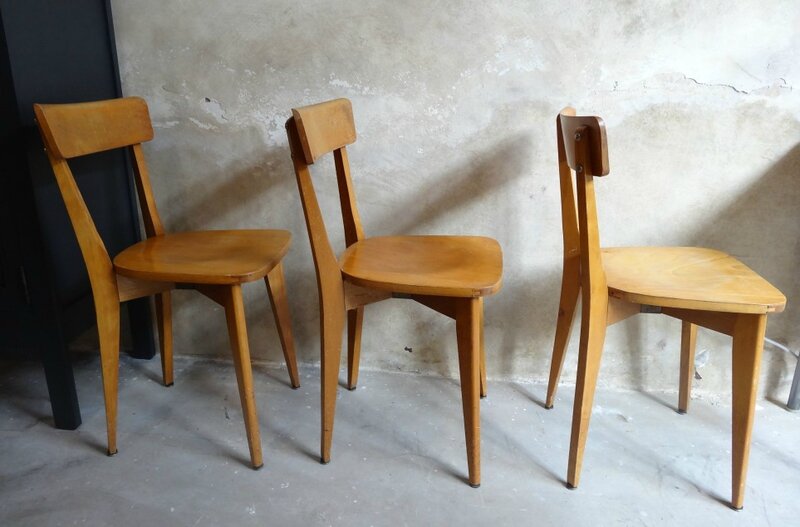 Serie de chaises années 50 profil