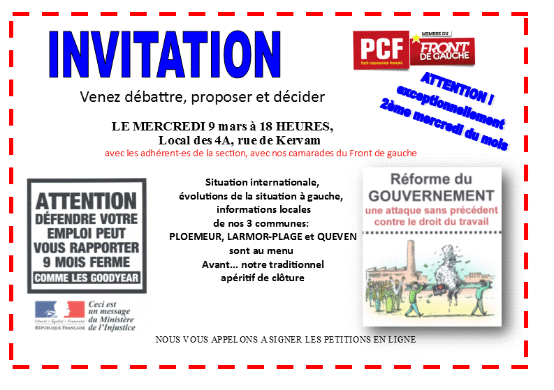 invitation réunion mensuelle MARS 2016