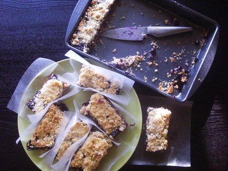 recettes Blueberry crumbs bars