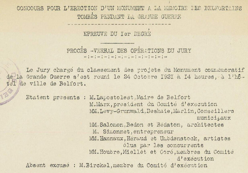 1921 10 24 CR Jury Projets 1er degré retenus 1R1